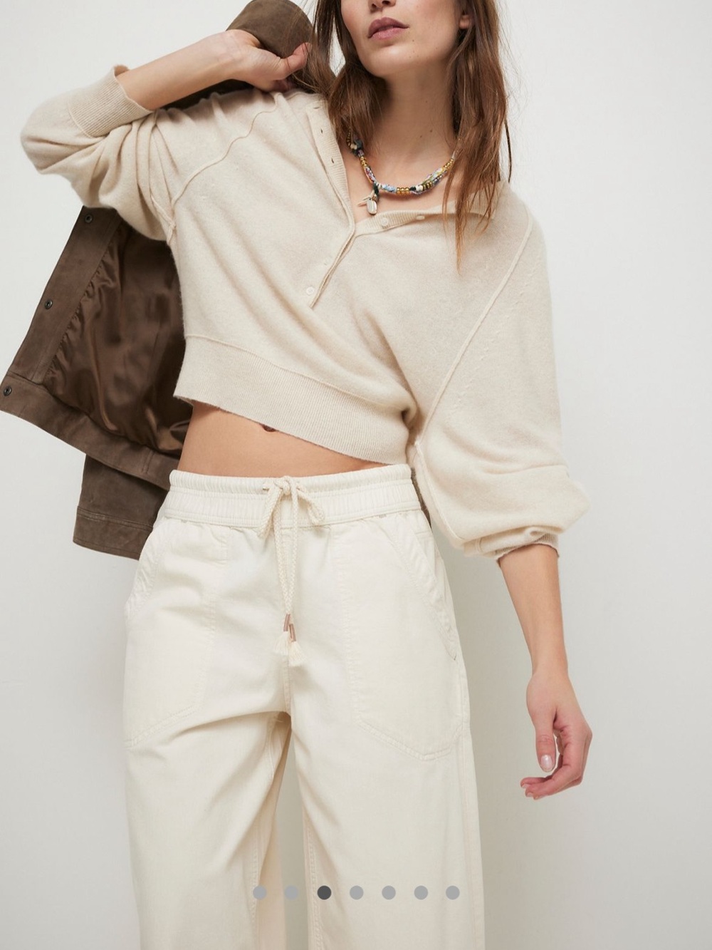 Free People Easy Peasy Pull On Pants Whitish Size Small New - Picture 3 of 12